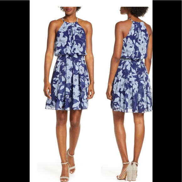 Eliza J Floral Print Halter Dress